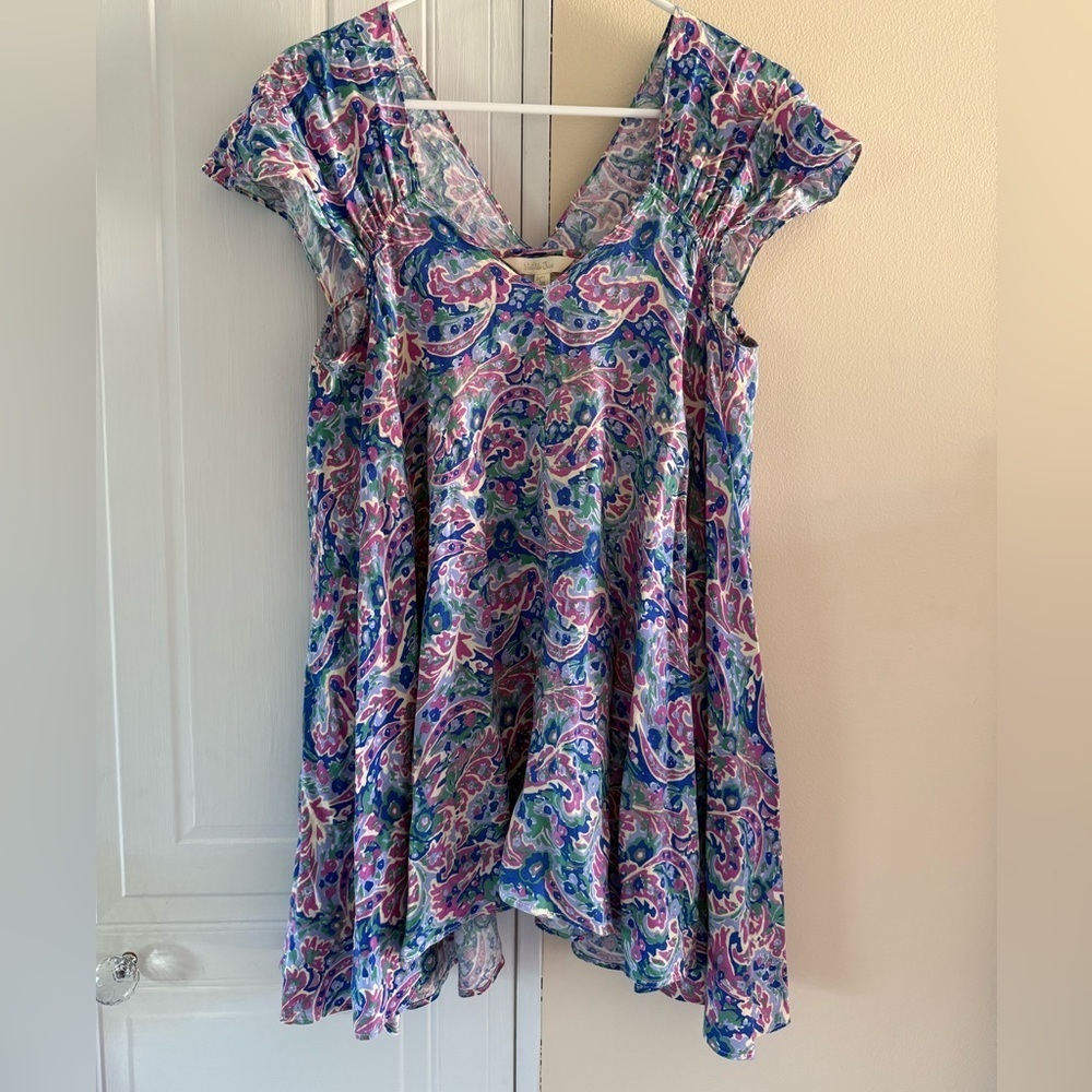 Matilda Jane Maze Tunic Paisley Flowy Blouse Women’s Sz L Boho Festival Girlcore